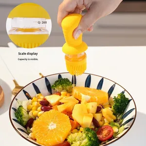 Wholesale Oil <b>Brush</b> <b>Bottle</b> with Integrated Pourer High Temperature Resistant Glass 250mL Capacity Modern Design Seasoning - Product Image 4