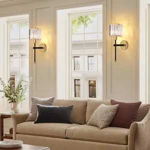 Appliques murales à piles non câblées Fixation en verre LED sans fil Télécommande Aucun fil requis Abat-jour en cristal Applique <span class=keywords><strong>murale</strong></span> - Product Image 2
