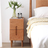 Table de chevet en bois massif avec jointure à mortaise et tenon, armoire de rangement moderne de style nordique pour chambre à coucher, mobilier de maison