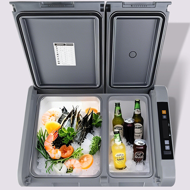 Portable 12V Single Zone Compressor Mobile Car Refrigerator for Camping RV Hotels Household Use-Durable Plastic Outdoor