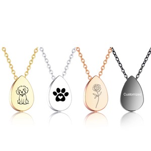 Stainless Steel Teardrop Keepsake Ashes Necklace <b>Urn</b> Cremation Pendant Memorial Customized Jewelry - Product Image 1