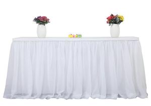Falda de <span class=keywords><strong>mesa</strong></span> de <span class=keywords><strong>tul</strong></span> para mesas cuadradas ovaladas redondas rectangulares falda de <span class=keywords><strong>mesa</strong></span> tutú decoración de boda para fiesta de bienvenida de bebé - Product Image 2