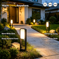 Lampe de jardin extérieure en aluminium noir pour villa, LED IP65 étanche, lumière blanche chaude 3000K, télécommande, éclairage de chemin et de pelouse