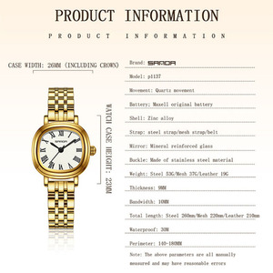 Reloj de Pulsera Sanda 1137 para Mujer, Diseño Vintage Cuadrado, Cuarzo, Esfera con Números Romanos, Minimalista, Resistente al Agua - Product Image 2