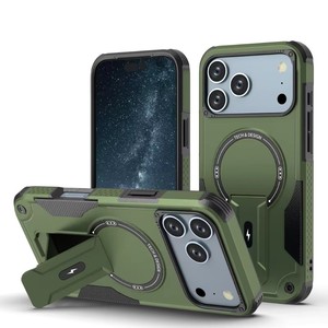 Funda Protectora para Teléfono con Soporte Plegable, TPU Suave + PC Rígido, para iPhone 17 18 Pro Max 15 14 13 12 16 Pro Max, Cubierta Trasera Magnética - Product Image 2