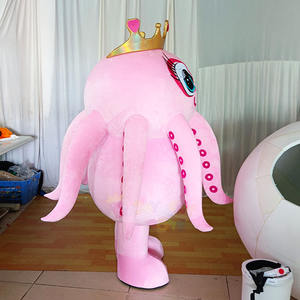 <span class=keywords><strong>Disfraz</strong></span> de Mascota de <span class=keywords><strong>Pulpo</strong></span> Gigante Rosa para Adulto con Corona, MOQ Bajo 1 Unidad para Promoción de Eventos y Personalización - Product Image 3
