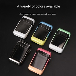 <span class=keywords><strong>Shiru</strong></span> SR611 étui à cigarettes carré transparent en plastique 20 Pack briquet intégré fermeture à rabat étanche étui étanche à l'humidité - Product Image 4