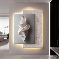 Minimalist Black-White-Grey LED Light Canvas Waterproof Eco-Friendly Wood Frame Custom Size Digital Print Painting