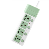 Bloc d'alimentation USB DENIXI avec prise universelle 3/4/5 positions et interrupteur indépendant, avec prises d'extension multi-pays