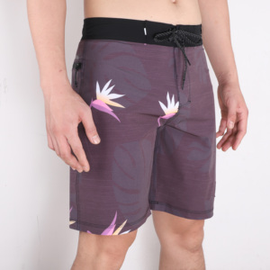 Short de bain décontracté pour homme, à séchage rapide, à rayures bleues et violettes, avec cordon de serrage, longueur courte, taille mi-haute, pour la plage - Product Image 4