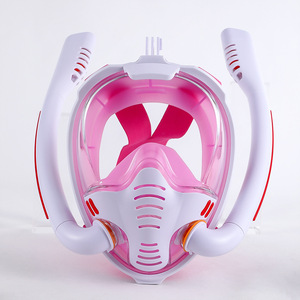Masque de plongée intégral à double tube en silicone liquide et verre trempé pour adultes - Product Image 3