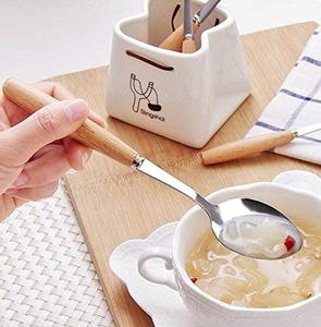 Bạc đặt nĩa muỗng dao đũa thép không gỉ Flatware <span class=keywords><strong>Set</strong></span> với gỗ xử lý - Product Image 5