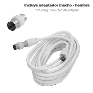 Cavo di prolunga per TV/video. 5 metri, spina da 9,5 mm. Con adattatore maschio/femmina - Product Image 3