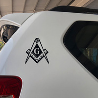 Autocollant de fenêtre maçonnique avec logo boussole et équerre pour voiture et camion, pour le commerce extérieur