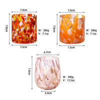 Verres à vin sans pied en verre DOF à pois colorés, verre à boire, pot à bougie en verre rond en forme d'œuf motif léopard