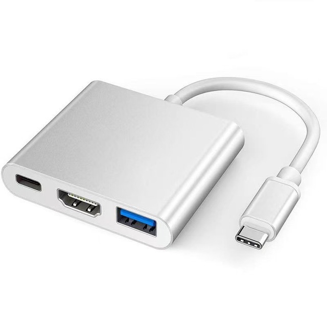 Best Price 4K HD-MI USB C Adapter 3in1 Most Devices Hub 5Gbps Data USB 3.0+HDTV+Type C Reader Direct Stock Available