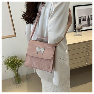 Nouveau sac à bandoulière Han <span class=keywords><strong>Shi</strong></span> Wei <span class=keywords><strong>Mei</strong></span> Bow Fashion, sac à main pour femme, petit sac carré sous le bras, sac à main femme - Product Image 4