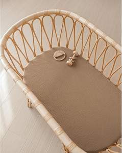 Draps de matelas respirants doux 100% coton adaptés au matelas rectangulaire de <span class=keywords><strong>berceau</strong></span> ovale de sablier - Product Image 5