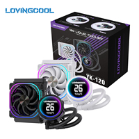 Refroidisseur liquide pour processeur Lovingcool YK02 personnalisable, faible bruit, haute efficacité, affichage de la température, pompe PWM, 300W TDP, refroidissement par eau