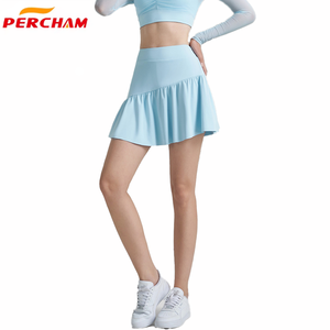 Jupe-short de sport taille haute à séchage rapide pour femme, avec volants, short intégré, logo avant, coupe évasée, idéale pour le tennis, le badminton et le fitness - Product Image 4