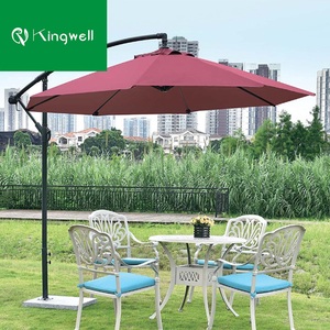 OEM logo stampato giardino esterno ombrello grande parasole pieghevole con base ombrellone <span class=keywords><strong>mare</strong></span> ombrellone esterno con luce a LED - Product Image 3