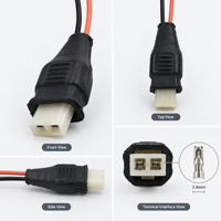 2-Pin Auto-Kabelstecker mit Wasserdichter Gummimanschette 2,8mm Weiblicher Pigtail-Stecker für Bremsflüssigkeitssensor Rückfahrlichtschalter