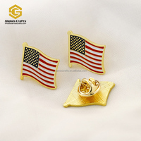 Épinglette en émail patriotique avec drapeau américain, croix, dos magnétique, USA