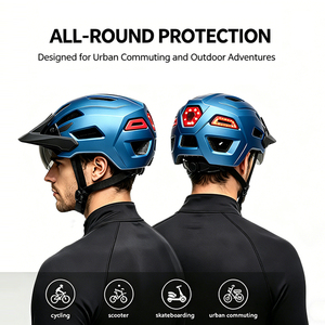 Casco <span class=keywords><strong>da</strong></span> Ciclismo Regolabile per <span class=keywords><strong>Bici</strong></span> <span class=keywords><strong>da</strong></span> Corsa Personalizzato per MTB Unisex <span class=keywords><strong>da</strong></span> Dirt Bike con Luce LED - Product Image 1