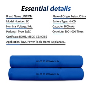 Nhiệt độ cao có thể sạc lại <span class=keywords><strong>NiCd</strong></span> Sub C Pin Ni-Cd 3.6V 1800mAh 3sc 3.6V 1800mAh pin cho đèn pin - Product Image 3