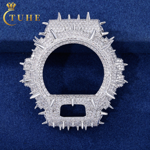 Pièces de lunette de montre Stinger en argent sterling 925, VVS, entièrement serties de moissanite, testées au testeur de diamants, pour DW6900 - Product Image 1