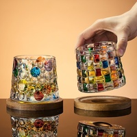 Ensemble de verres à whisky et à bière haut de gamme en verre cristal, design créatif rotatif, résistant aux hautes températures, motif glacier, pour spiritueux et boissons étrangères