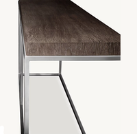 Table console moderne italienne de luxe en bois massif avec structure en acier inoxydable pour villa de luxe, hôtel, projet d'entrée