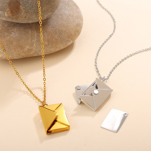 Collier pendentif en forme de lettre mignon, plaqué or, chaîne en acier inoxydable, unisexe, bijoux de tous les jours, cadeau - Product Image 5