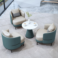 Ensemble de table et chaises de négociation nordique, petit canapé et table basse pour hôtel, centre commercial, espace de réunion, zone de détente, balcon familial