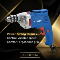 Perceuse électrique filaire robuste à vitesse variable, qualité professionnelle, 500W, garantie 1 an, pour perçage de métaux, 10mm max, OEM