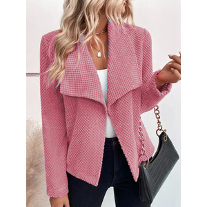 Turn Down Collar Solid Color Long Sleeve Simple Women's Suit Short <b>Ladies</b> <b>Coat</b> Clothing Fashion - Product Image 3