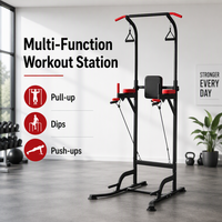 Tour de musculation multifonction réglable en acier pour tractions, dips et poulies, idéal pour l'entraînement complet à domicile