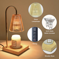 Lampe Chauffante Électrique Rétro Lanterne en Verre pour Bougie Cire Fondue, Diffuseur d'Arôme, Brûleur à Parfum, Chauffe-Cire pour Chambre