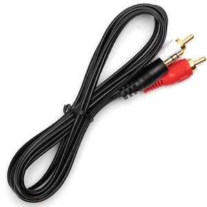 Cable de audio RCA 2x de 1,8 m, negro, ideal para conectar dispositivos de sonido y mejorar la calidad del audio. - Product Image 1