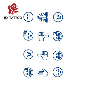 Tatouages semi-permanents BXTAT au jus de Genipa bleu, textes « Je t'aime pour toujours », émoticônes pour fêtes d'enfants, petites roses, papillons GZ241 à 246 - Product Image 5