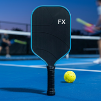 Raquette de pickleball personnalisée FX en fibre de carbone, noyau en nid d'abeille, sans bordure, épaisseur 16 mm, OEM/ODM avec logo et design personnalisés