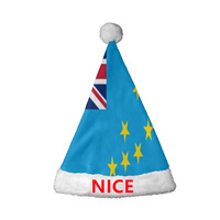 Chapeau de Noël personnalisé avec motif Tonga, bonnet de Noël en polaire avec pompon, couvre-chef festif pour cosplay de Noël et performance scénique
