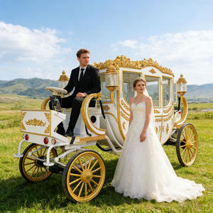 Vente flash - Carrosse de mariage royal électrique de luxe à 4 roues, nouveau style, charrette de chevaux luxueuse - Product Image 1
