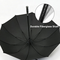 Parapluie de golf personnalisé avec logo, ouverture automatique, poignée en EVA, résistant au vent, 10 baleines, structure entièrement en fibre de verre, grande baldaquin de 128 cm, 30 pouces
