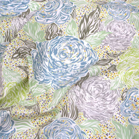 Tissu en coton 100% léger, tissé, imprimé sur mesure, floral, respirant, pour vêtements, costumes, robes, jupes, chemises, garçons, filles