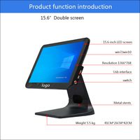 Terminal Point de Vente Tout-en-un Intelligent à Double Écran, Caisse Enregistreuse Windows