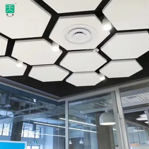 TianGe – panneau de plafond acoustique rond suspendu en fibre de verre insonorisant pour l'école