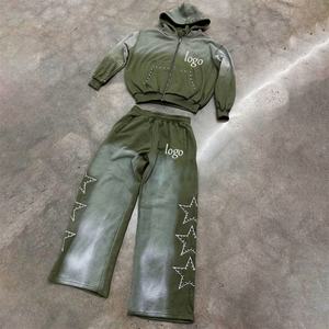 T-shirt oversize en molleton français 420GSM pour homme, coupe ample, doublé, avec logo personnalisé imprimé, strass, streetwear, délavé au soleil, teint, brossé - Product Image 6