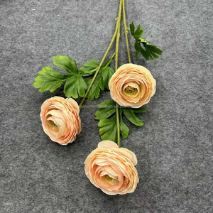 Flores artificiales de alta calidad, flores Ranunculus de seda, loto blanco, rosa y azul para decoración de mesa central de boda - Product Image 4