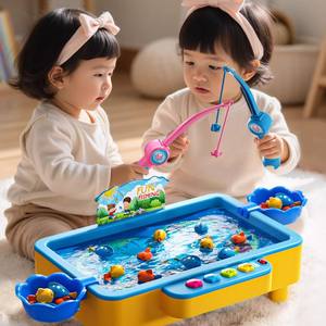 Jeu de pêche électronique en plastique pour tout-petits avec flux d'eau et musique pour enfants - Product Image 1